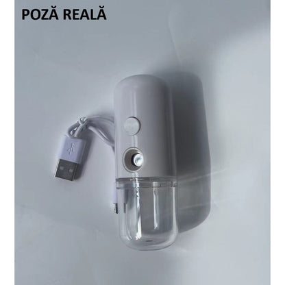 Spray de Hidratare Facială cu Tehnologie Nano, Hidratare, Igienizare, Abur Rece, Încărcare USB, Capacitate 30 mL, 10cm, Alb