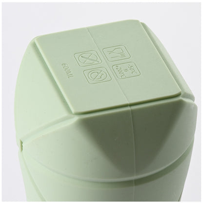 Sticla de apa pliabila, din silicon,reutilizabila, rezistenta la temepreturi ridiate, usor de depozitat si carat, 22 x 7.8 cm, 600 ml, verde