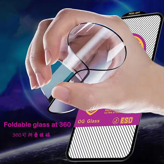 Folie Sticla Securizata, compatibila cu Apple iPhone 15 Pro Max, Sticla ESD, Super HD Glass, Anti-static, Margini Negre, 360 OG, Transparent