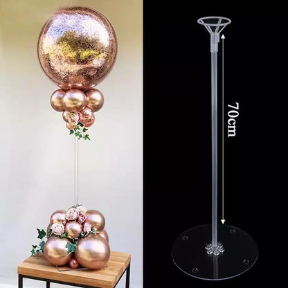 Suport de Masa pentru Baloane, Accesoriu Decorativ, din Plastic, 70 cm, Transparent