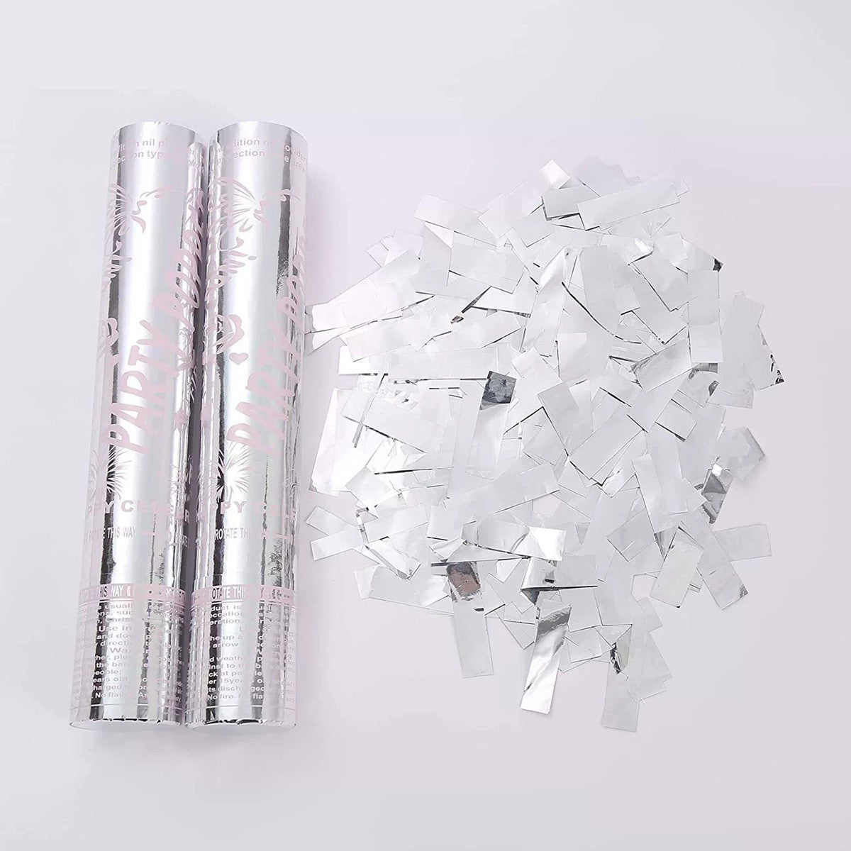 Tun Confetti Petrecere, Lungime 30 cm, Argintiu