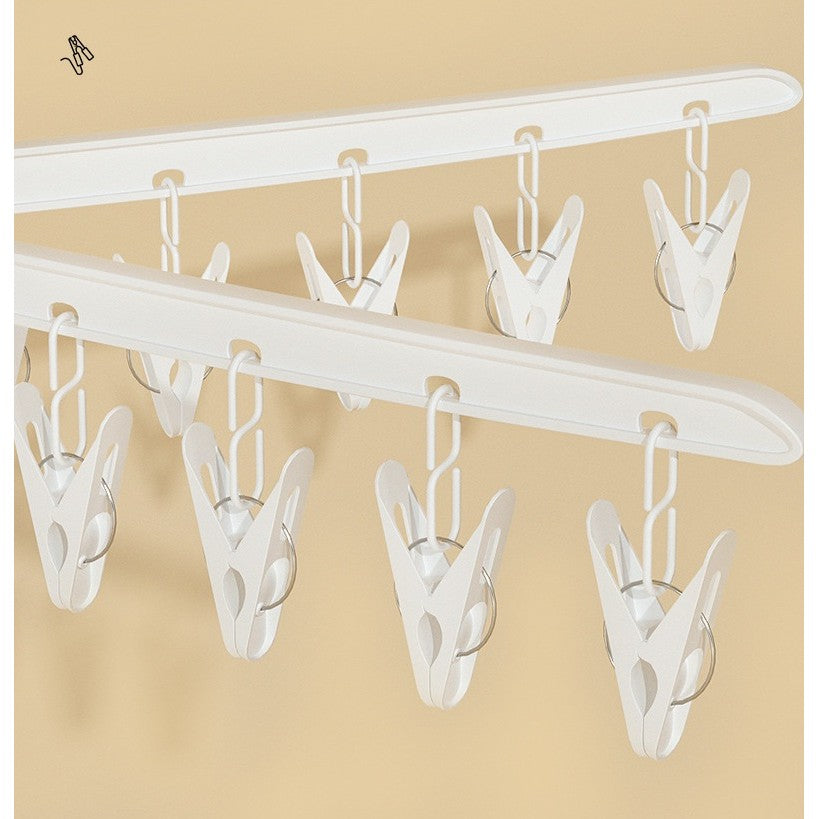 Uscator de Rufe Vertical, 2 Niveluri, Pliabil, din ABS+PP+Otel Inoxidabil, Rotire 360 Grade, 130 x 75 cm, Alb