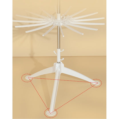 Uscator de Rufe Vertical, 3 Niveluri, Pliabil, din ABS+PP+Otel Inoxidabil, Rotire 360 Grade, 178.7 x 75 cm, Alb