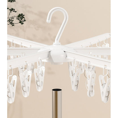 Uscator de Rufe Vertical, 3 Niveluri, Pliabil, din ABS+PP+Otel Inoxidabil, Rotire 360 Grade, 178.7 x 75 cm, Alb