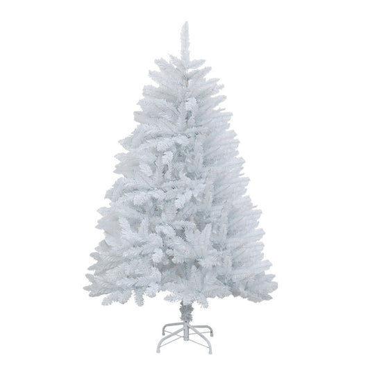 Brad de Craciun artificial cu suport inclus, 180 cm, 600 ramuri/varfuri, material plastic, suport clasic, fara iluminare, utilizat pentru interior/exterior, alb